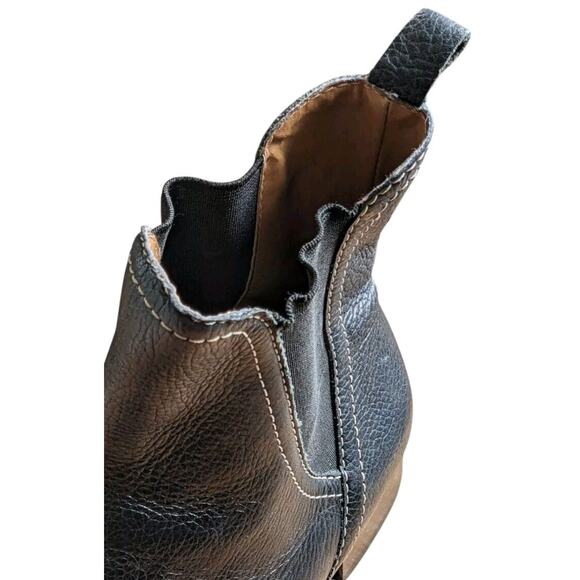 Antonio Melani Chelsea Boots Womens 6 Black Pebbled Italian Leather Ankle Bootie - Picture 13 of 14